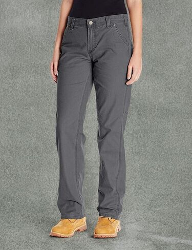 بنطال عمل نسائي من القماش الكتاني متين وفضفاض من Carhartt، كاكي داكن، 16 Plus in Saudi Arabia