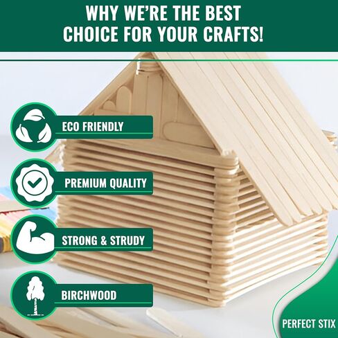 Perfect Stix - PS-114st-1,000 4.5" Craft Sticks/ Ice Cream Sticks/ Natural Wood - Box of 1,000ct in Saudi Arabia
