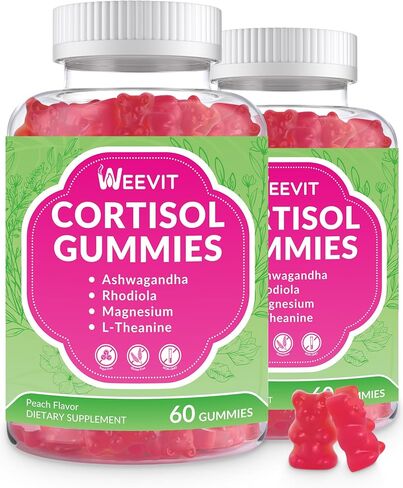 Cortisol Supplements for Women, Cortisol Gummies with Magnesium Ashwagandha Rhodiola Rosea and L-theanine - Cortisol Reducer for Men - Vegan in Saudi Arabia