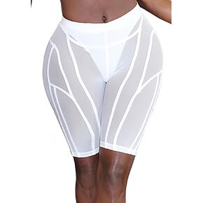 Adogirl Women's Mesh Werves High Weist Skinny Pants Loast