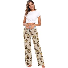Women's Comfy Casual Pajama Pants Drawstring Wide Leg Lounge Pants Sleepwear