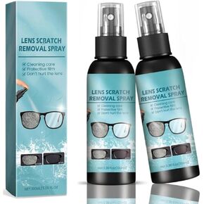 2PCS Lens Scratch Remover Spray,Scratch Repair Tool for Eyeglass and Sunglasses,with Cleaning Lenses and Removing Screen Scratch,Glasses Polishing Cleaning Fluids Kit