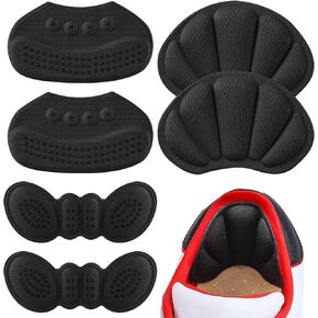 Huethy Heel Grips Liner Cushions Inserts for Loose Shoes, Prevent Heel Slip and Blister Pads for Men Women Shoe Too Big, 2PCS-Black+2PCS-Black+2PCS-Black