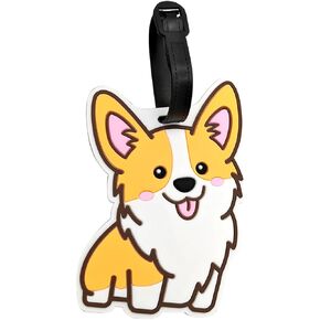Cute Silicone Luggage Tag for Women Men Funny Dog Animal Travel Bag Tags Identifier Suitcase Label Personalized Luggage Tags (Hands Off)
