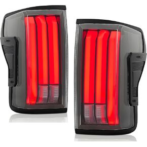 LED Tail Lights Assembly Smoke Lens Compatible with 2007 2008 2009 2010 2011 2012 2013 Toyota Tundra Rear Brake Lamp Taillight, Black Housing