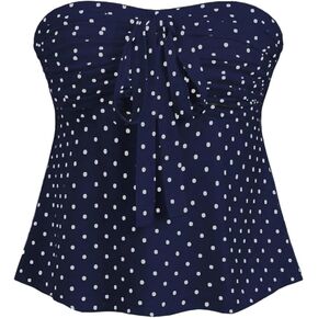 Milumia Women's Polka Dots Going Out Tops Strapless Pleated Tube Top
