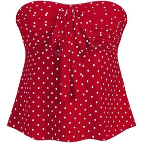 Milumia Women's Polka Dots Going Out Tops Strapless Pleated Tube Top in Kuwait