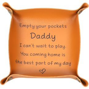 Fathers Day Leather Tray Gifts for Dad, Dad Gifts from Daughter Son, Birthday Gift for Father Men, Best Daddy Ever to Be Gift, New Dads Present, First Time Dads Giifts, Leather Tray for Daddy Husband