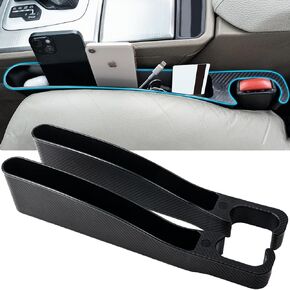 Car Seat Gap Filler Organizer 2PCS, Multifunctional Car Seat Side Gap Filler with Phone Charging Cable Hole, Elegant Design, Universal Car Gap Filler Organizer for Phones, Keys, Wallets, Coins