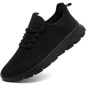 Womens Tennis Running Shoes Walking Comfortable Slip On Breathable Non Slip Athletic Gym Workout Cross Training Fashion Sneakers,Black,Size 11.5