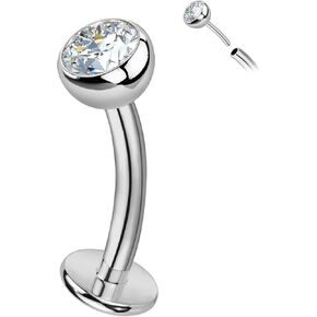 14G G23 BELLY BELLY BUNTER RINGS للنساء ، ودفع بلا خيوط في مجوهرات ثقب السرة العائمة ، 10 مم الحديد المنحني