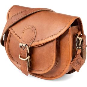 Berliner Bags Vintage Genuine Leather Shoulder Bag Dakota, Crossbody Bag, Small Purse for Women - Brown
