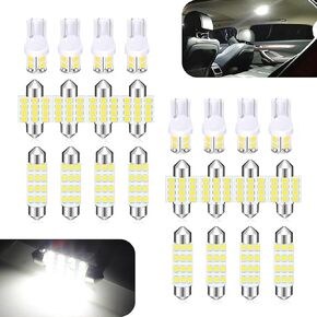 24 Pack 1156 LED LED Signal Light Kit ، T10 31mm 42mm مقاومة للماء متين متين مسيرة للضوء البديل ، التثبيت السريع ، مصابيح Festoon Universal لسيارة SUV Truck (White)