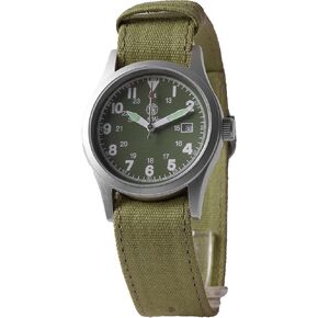 Smith & Wesson Men's Military Watch, 3 Interchangeable Canvas Straps, 3 ATM Water Resistant, Date Display, Scratch Resistant Glass, Suitable for Outdoor Activities, 40 mm Swimming Watch, Black