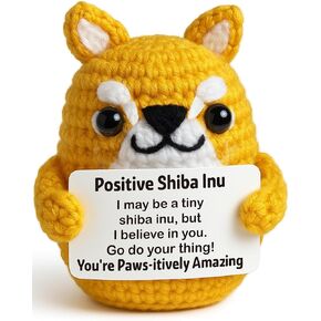 هدايا Mamagiftree Shiba inu لمحبي الكلاب النساء ، والكروشيه الإيجابي ، فخور ، محشو ببطاقة ملهمة ، جرو يوني