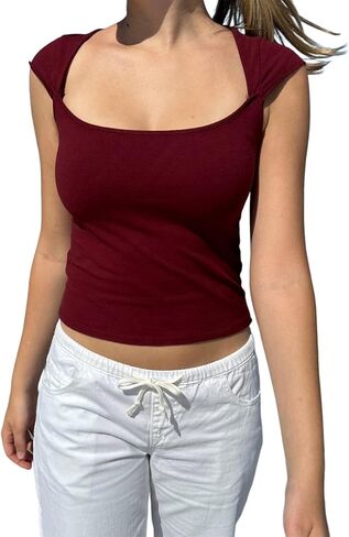 Y2K Fairy Lace Trim Top for Teen Girls Short Sleeve Slim Fit T-Shirts 2000s Tees Aesthetic Clothes in Saudi Arabia