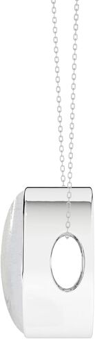 Natural Blue Moonstone Slider Pendant Necklace for Women in Sterling Silver, June Birthstone Jewelry Gifts for Her Birthday, Anniversary, Christmas, Graduation in Saudi Arabia