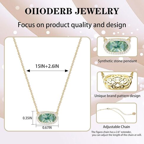 14k Gold Plated Necklace Hexagon Synthetic Gem Pendant Dainty Fashion Jewelry Birthday Wedding Gift For Women in Kuwait