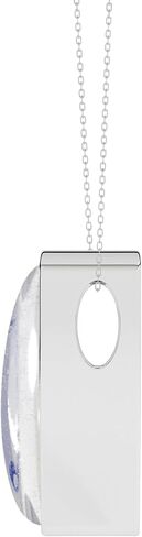 Natural Blue Moonstone Slider Pendant Necklace for Women in Sterling Silver, June Birthstone Jewelry Gifts for Her Birthday, Anniversary, Christmas, Graduation in Saudi Arabia
