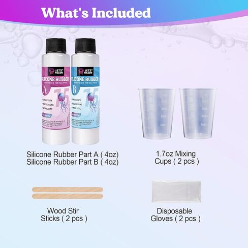LET'S RESIN 8oz Silicone Mold Making Trial Kit, Fast Cure Mold Making Silicone Rubber, Easy Mixing, Flexible Platinum Cured Molding Silicone for Casting Resin Molds & Silicone Molds (Translucent) in Saudi Arabia