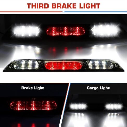 (3 Pack) LED Tail Lights + 3rd Brake Light fit for 2015-2020 Ford F150 [only for Incandescent Models], Dynamic Flowing Rear Light Assembly + High Mount Stop Light w/o Blind Spot, Black Smoke Lens in Saudi Arabia