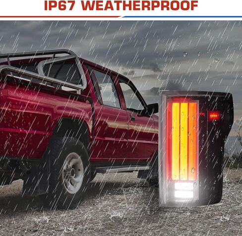 (3 Pack) LED Tail Lights + 3rd Brake Light fit for 2015-2020 Ford F150 [only for Incandescent Models], Dynamic Flowing Rear Light Assembly + High Mount Stop Light w/o Blind Spot, Black Smoke Lens in Saudi Arabia