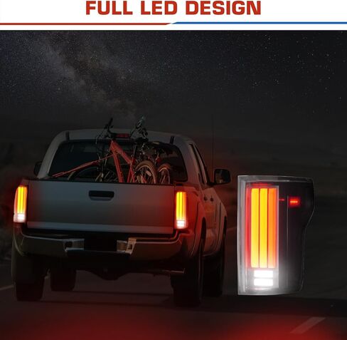 (3 Pack) LED Tail Lights + 3rd Brake Light fit for 2015-2020 Ford F150 [only for Incandescent Models], Dynamic Flowing Rear Light Assembly + High Mount Stop Light w/o Blind Spot, Black Smoke Lens in Saudi Arabia