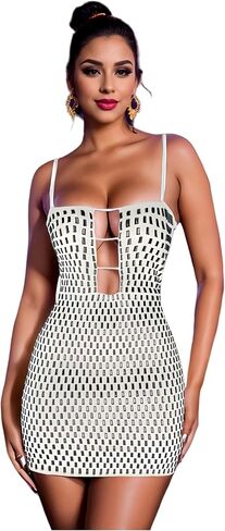 Adjustable Straps Rhinestone Bodycon Dress for Women Special Occasions in Kuwait