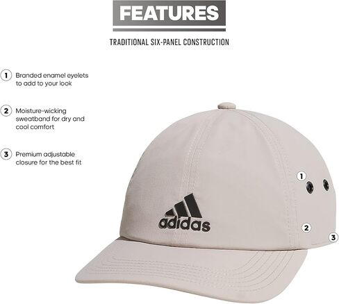 قبعة VMA للرجال من adidas ذات مقاس مريح وقابلة للتعديل بحافة منحنية طفيفة، أسود/رمادي غامق/رمادي كربوني، مقاس واحد in Saudi Arabia