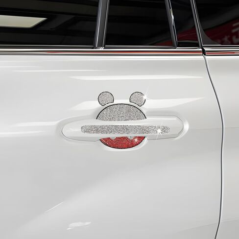 Mandark Bling Car Door Handle Stickers, 4PCS Rhinestone Crystal Mickey Vehicles Door Handle ＆ Bowl Scratches Protector, Automotive Exterior Protection Accessories, Universal for SUV, Truck (Mickey) in Saudi Arabia