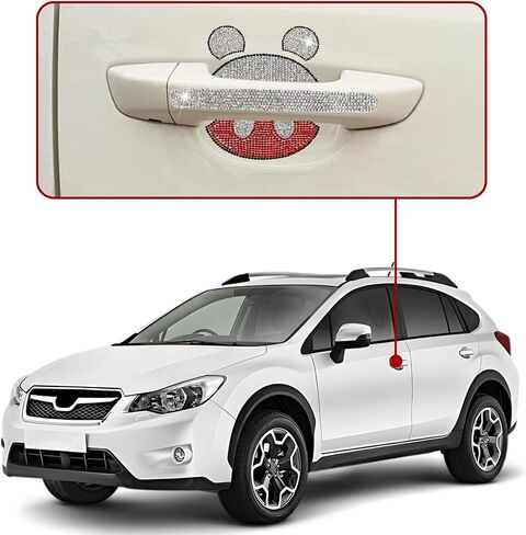 Mandark Bling Car Door Handle Stickers, 4PCS Rhinestone Crystal Mickey Vehicles Door Handle ＆ Bowl Scratches Protector, Automotive Exterior Protection Accessories, Universal for SUV, Truck (Mickey) in Saudi Arabia