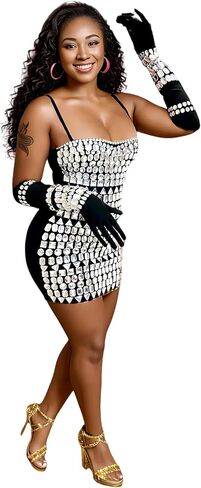 Adjustable Straps Rhinestone Bodycon Dress for Women Special Occasions in Kuwait