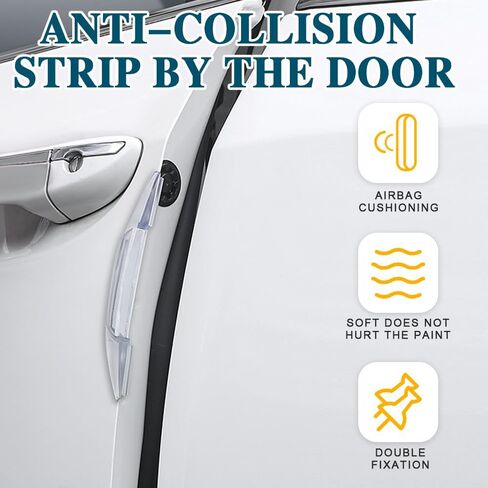 4PCS Car Door Anti-Collision Strip, Anti-Scratch Door Side Edge Protector Guard, Car Door Protector Edge Guards, Door Protection Decorative Automotive Extieror Accessories Fits for Most Car in Saudi Arabia