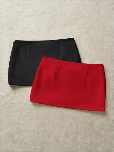 Makemechic Women's 2 Pack Mini Skirt Bodycon Pencil Microts مع السراويل القصيرة in Kuwait