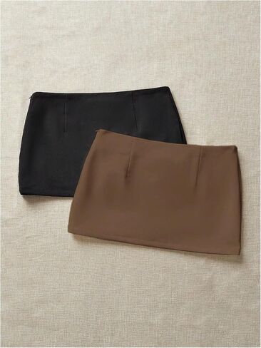MakeMeChic Women's 2 Pack Mini Skirt Bodycon Pencil Micro Skorts with Shorts in Saudi Arabia