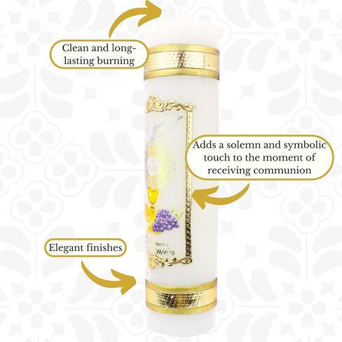 Authenthic First Communion Candle Made by Mexican Artisans at La Villa de Guadalupe | Vela de Primera comunion para niño o niña | Vela para Primera comunion para niña | First Communion Candle Set in Kuwait