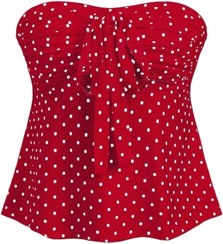 Milumia Women's Polka Dots Going Out Tops Strapless Pleated Tube Top in Kuwait
