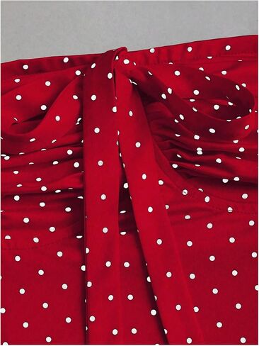 Milumia Women's Polka Dots Going Out Tops Strapless Pleated Tube Top in Kuwait