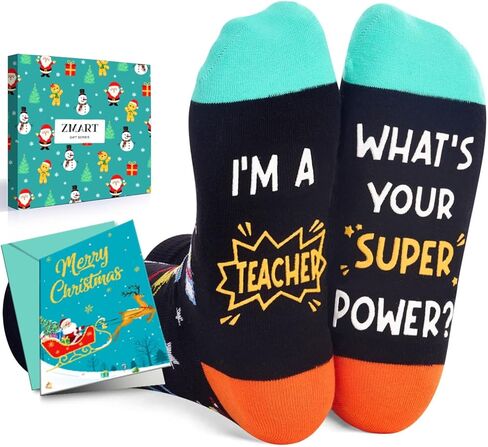 Zmart Appreciation Gifts for Teachers Women, Cool Funny Teacher Gifts Teacher Socks for Women Men in Kuwait