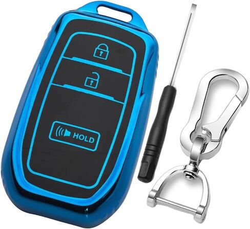 Key Fob Cover-keychain ملاءمة لـ Toyota 2022-2025 Prius Corolla Cross Hatchback Tundra Sequoia Le Xle Smart Key in Kuwait