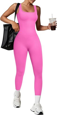 TrainingGirl One Piece Jumpsuits for Women Summer Workout Yoga Gym Rompers - Casual Cute Sleeveless Bodysuits Tank Top in Saudi Arabia