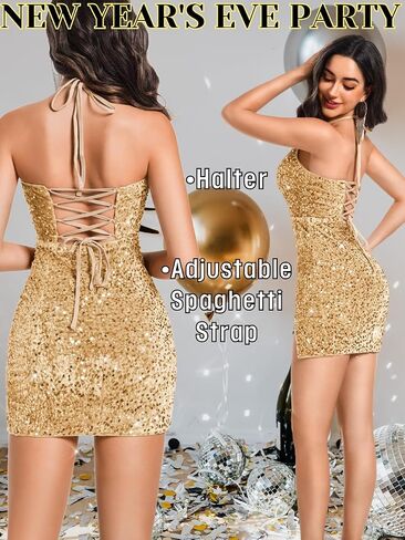 Sexy Sequin Dress for Women,Sparkly Glitter Velvet Mini Prom Dresses,Plunge Backless Club Outfit Cocktail Party in Saudi Arabia