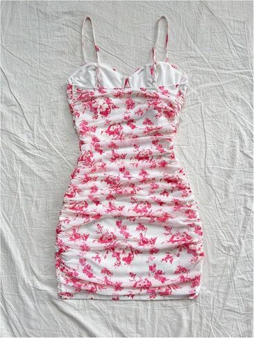 Gorglitter Women's Floral Mesh Bodycon Mini Dress in Kuwait