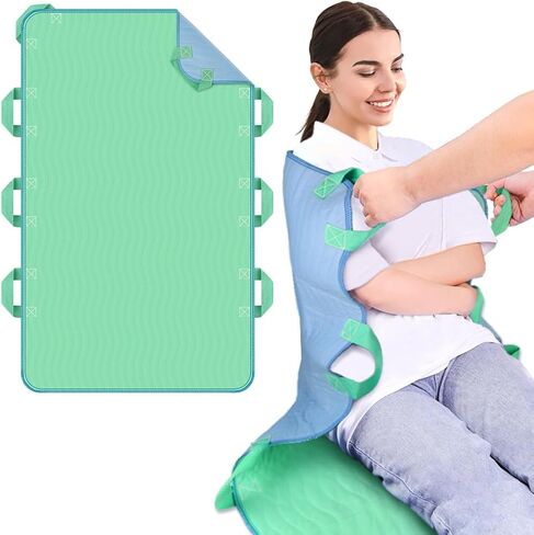 iCOVER 34"x52" Positioning Bed Pad with Reinforced Handles, 2 Pack Waterproof & Reusable Incontinence Pads for Turning, Lifting and Repositioning, Patients/Elderly Moving Pad for Home & Hospital in Saudi Arabia