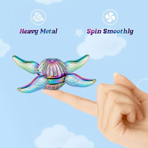 كرة معدنية صلبة فيدجيت سبينر قزحية الألوان الحسية إصبع اليد لعبة الغزل إضافة ADHD تخفيف التوتر والقلق يخفف المخفض للأطفال والكبار. in Kuwait
