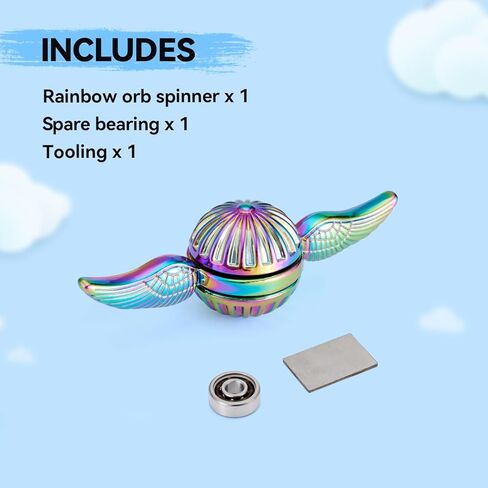 كرة معدنية صلبة فيدجيت سبينر قزحية الألوان الحسية إصبع اليد لعبة الغزل إضافة ADHD تخفيف التوتر والقلق يخفف المخفض للأطفال والكبار. in Kuwait
