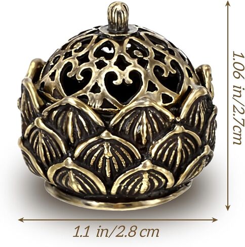 2 PCS Mini Brass Flower Beagense Cone Holder ، Holder Phintage Flower Beagense Decore الأنيق للمنزل ، المكتب ، اليوغا ، التأمل ، سبا (2.8 × 2.7 سم) in Kuwait