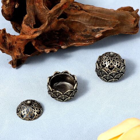 2 PCS Mini Brass Flower Beagense Cone Holder ، Holder Phintage Flower Beagense Decore الأنيق للمنزل ، المكتب ، اليوغا ، التأمل ، سبا (2.8 × 2.7 سم) in Kuwait