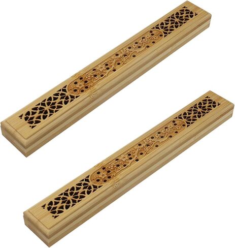 2 حزمة حزمة عصي البخور الخشبية ، على طراز التابوت الخشب البخور عصا الموقد تخزين الرماد الماسك (العشب) in Saudi Arabia
