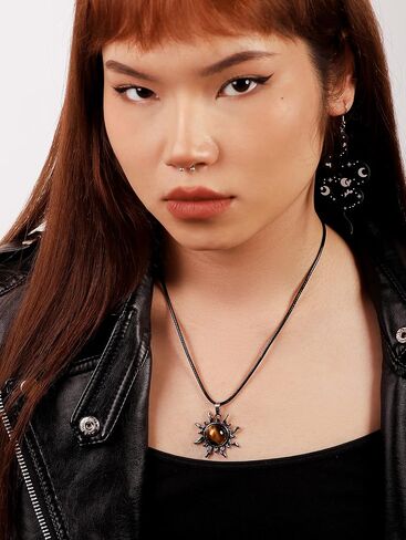 Sacina Gothic Sun Pendant Necklace, Goth Boho Necklace for Women, Christmas Jewelry Gift For Women in Saudi Arabia